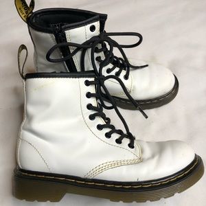 Dr Martens 1460 white lace up boots
